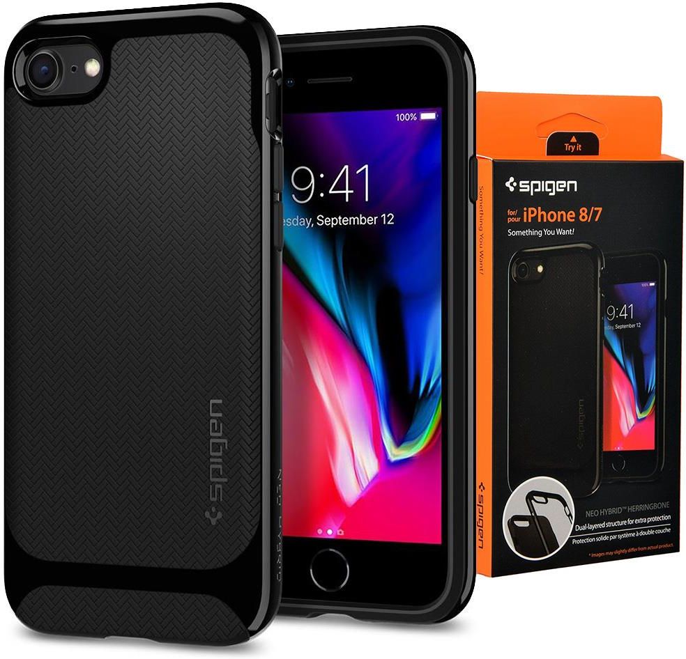 Spigen sgp Neo Hybrid Herringbone iPhone 8/7 Czarny - Etui na telefon
