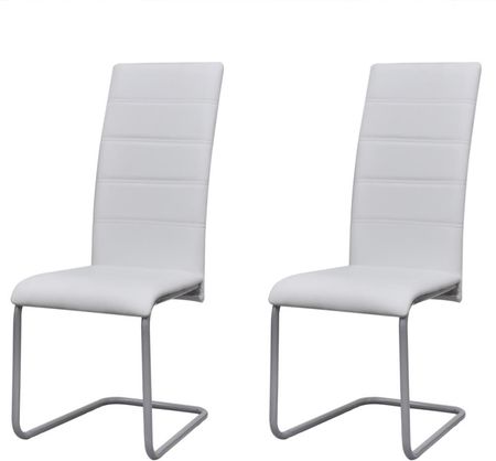 vidaXL 2 Krzesła Z Wysokim Oparciem Białe