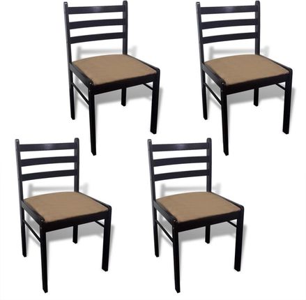 vidaXL Drewniane Krzesła Brązowe Kwadratowe X4