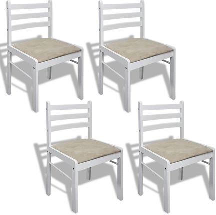 vidaXL Drewniane Krzesła Białe Kwadratowe X4