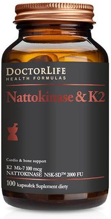 Doctor Life Nattokinase i K2 nattokinaza 100mg + witamina K2 Mk-7 100mcg 100 kaps