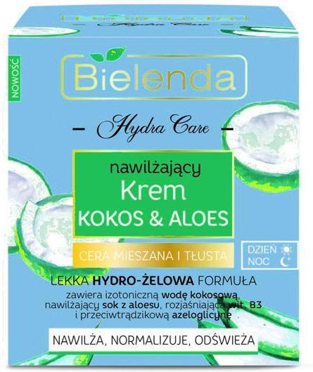 Krem Bielenda Hydra Care Kokos & Aloes nawilżający do cery mieszanej i ...