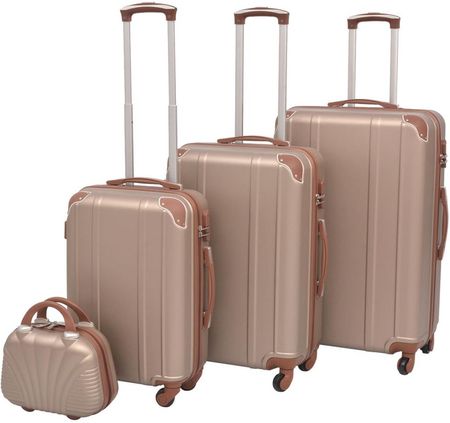 vidaXL Zestaw walizek na kółkach w kolorze szampańskim, 4 szt.