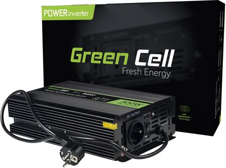 Green Cell Przetwornica napięcia Inwerter tryb UPS 12V na 230V Czysta sinusoida 300W/600W do Pompy centralnego ogrzewania (INV07)