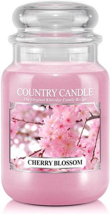 Country Candle Cherry Blossom Świeca Zapachowa Duży Słoik 2 Knoty