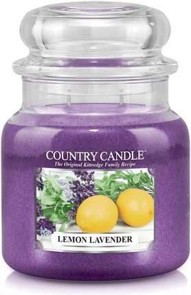 Country Candle Lemon Lavender Świeca Zapachowa Średni Słoik 2 Knoty