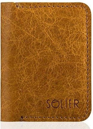 Cienki skórzany portfel męski Solier SW11 jasnobrązowy - LiGHT BROWN