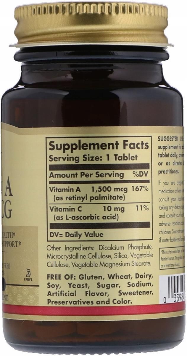 Solgar Witamina A 5000 IU 100tabl. - Opinie i ceny na Ceneo.pl