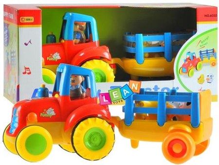 Lean Toys Duży Traktor + Przyczepa 