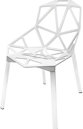 King Home Krzesło Split Białe Aluminium Nogi Białe