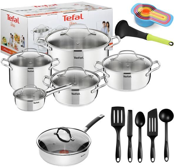 TEFAL UNO 10 KOMPLET GARNKÓW Z POKRYWKAMI PATELNIA 24 CM AKCESORIA TEFAL Opinie i