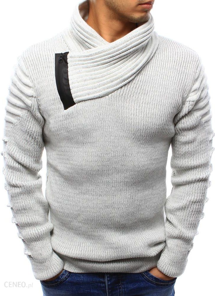 Sweter męski biały (wx0971) Biały