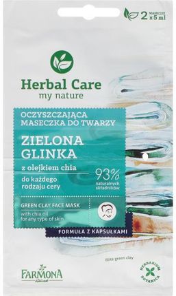 Farmona Herbal Care Maseczka Oczyszczająca Do Twarzy Zielona Glinka  2x 5ml
