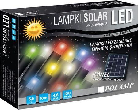 Polamp Lampki Led Z Panelem Solarnym Białe Zimne Zewnętrzne