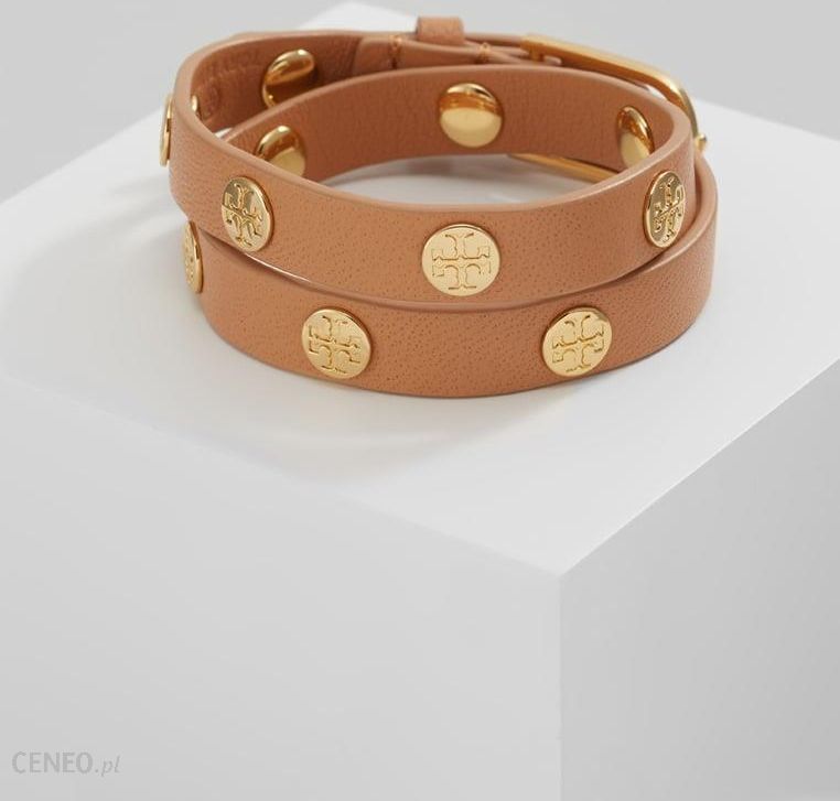 Tory Burch Double Wrap Logo Stud Bracelet Bransoletka Aged Vachetta/Shiny  Goldcoloured 11165816 - Ceny i opinie 