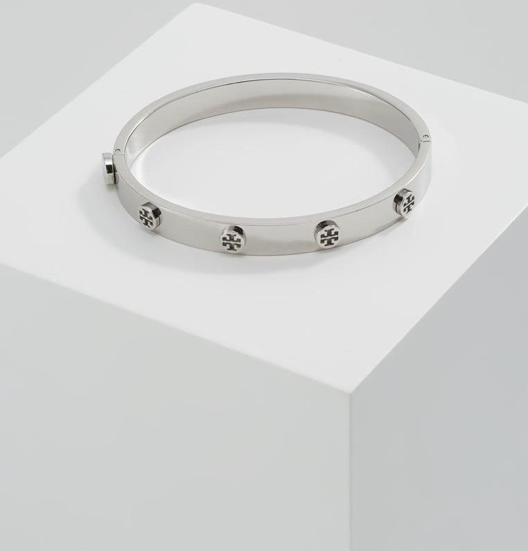 Tory Burch Logo Stud Hinge Bracelet Bransoletka Silver 37396 Ceny i