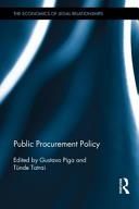 Public Procurement Policy - Piga Gustavo - University Of Rome "Tor Vergata" Italy
