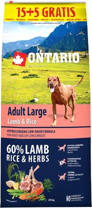 Ontario Adult Large Lamb & Rice 20kg