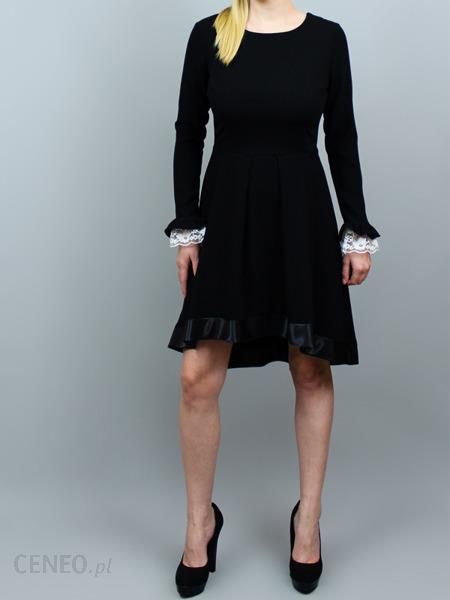 Elegancka czarna sukienka z dłuższym tyłem - Ceny i opinie 