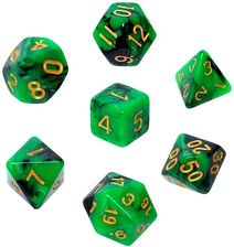 Zdjęcie Rebel Komplet kości RPG Dwukolorowe Zielono-czarne - Płock