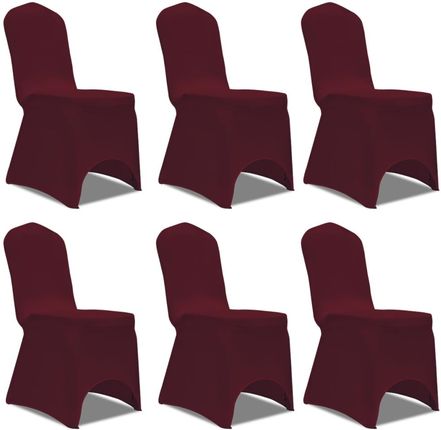vidaXL Pokrowiec na krzesło bordowy x 6