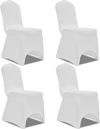 vidaXL 130342 Elastyczne pokrowce na krzesło białe 4 szt.