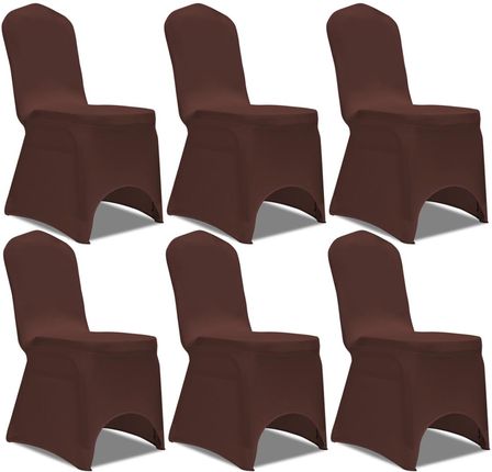 vidaXL Elastyczne pokrowce na krzesło brązowe 6 szt.