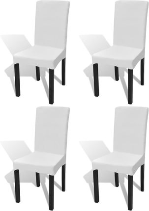 vidaXL Elastyczne pokrowce na krzesło w prostym stylu białe 4 szt.