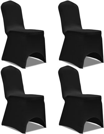 vidaXL Elastyczne pokrowce na krzesło czarne 4 szt.