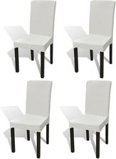 vidaXL Elastyczne pokrowce na krzesło w prostym stylu kremowe 4 szt. - Pokrowce na meble