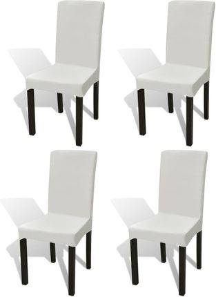 vidaXL Elastyczne pokrowce na krzesło w prostym stylu kremowe 4 szt.