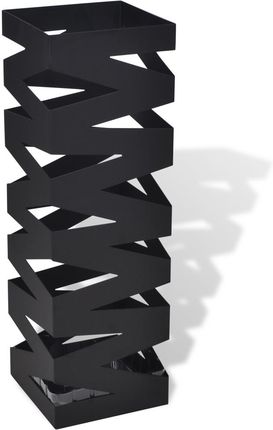 vidaXL Metalowy kwadratowy czarny stojak na parasole kijki laski 48,5 cm