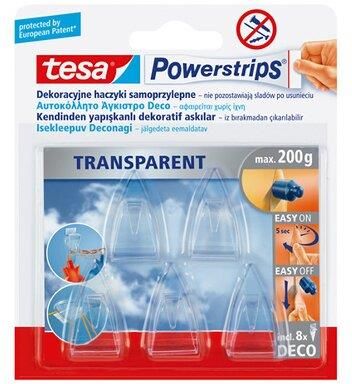 Tesa Haczyk samoprzylepny POWERSTRIPS przezroczysty do 200 g