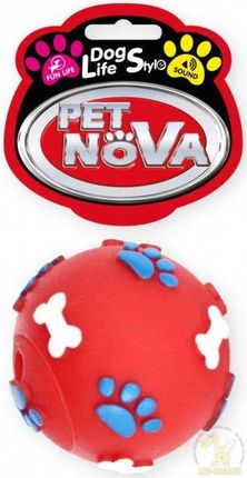 Pet Nova Zabawka Piłka w kości i łapki czerwona 6cm