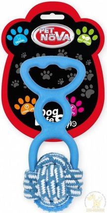 Pet Nova Zabawka Węzeł z gumowym uchwytem niebieski 20cm