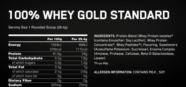 Optimum Nutrition 100% Whey Gold Standard 908G