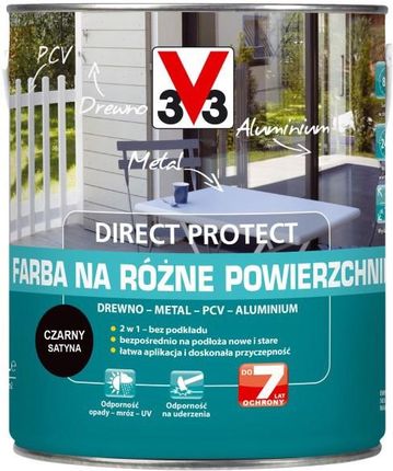 V33 Farba Direct Protect Czarna 2,5l