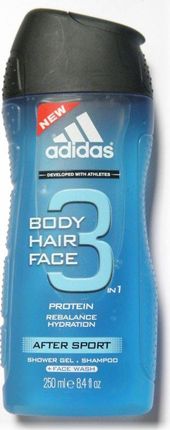 Adidas After Sport Żel pod prysznic, szampon do włosów i żel do twarzy 3w1 250ml  