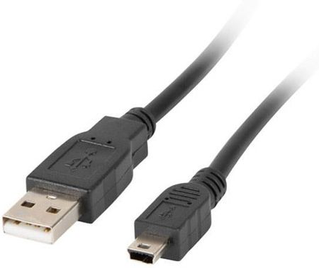 Lanberg USB 2.0 mini AM-BM5P 0,3M Czarny (CAUSBK10CC0003BK)