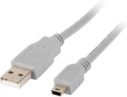 Lanberg USB 2.0 mini AM-BM5P 1,8M Szary (CAUSBK10CC0018S)