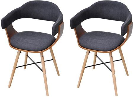 vidaXL Krzesła Drewno+Materiał