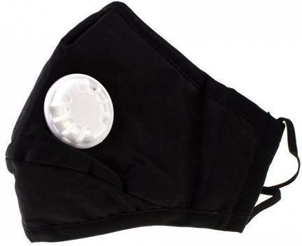 ALEXPO bawełniana maska antysmogowa z zaworem wydechowym czarna 1szt.