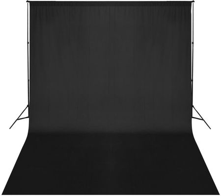 vidaXL Zestaw do zawieszenia wraz z tłem fotograficznym Czarny 500 x 300 cm