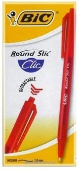 Bic Długopis Automatyczny Round Stic Clic Czerwony