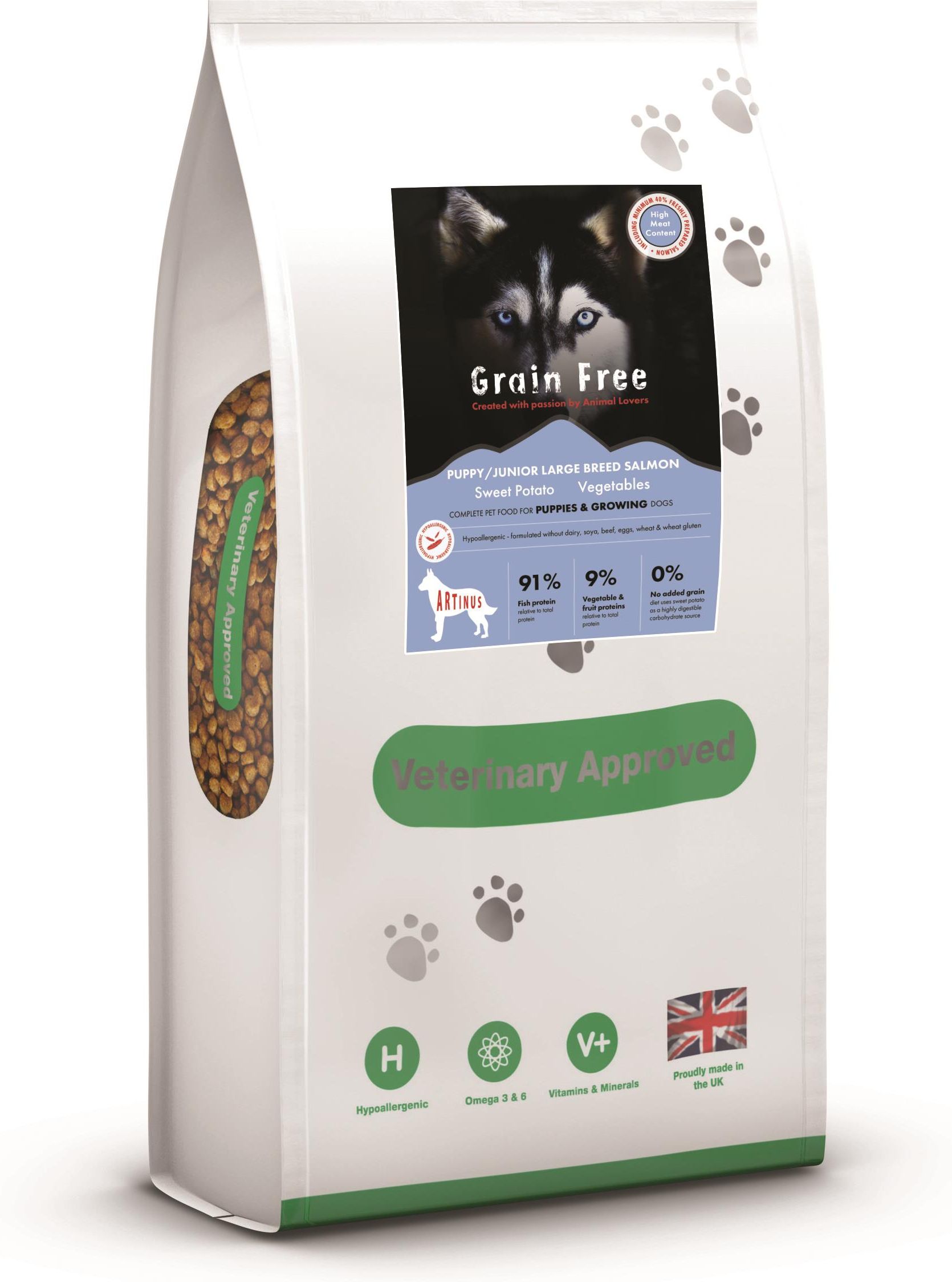 Karma GA Pet Food Grain Free Puppy Large bezzboża 60 łososia 12kg