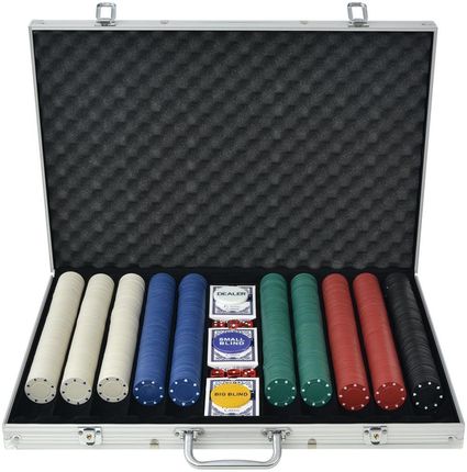 vidaXL Zestaw do pokera 1000 żetonów aluminium 80181