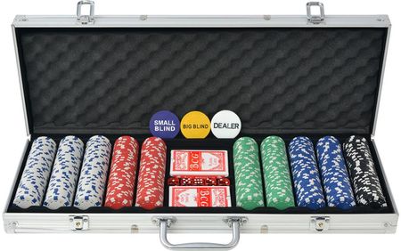 VidaXL Zestaw do Gra w pokera 500 żetonów aluminium 80182