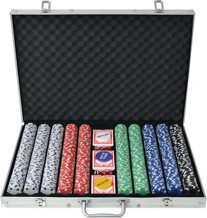 VidaXL Zestaw do Gra w pokera 1000 żetonów aluminium 80183