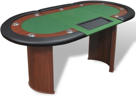 vidaXL Stół do pokera dla 10 graczy z tacą na żetony zielony 80133