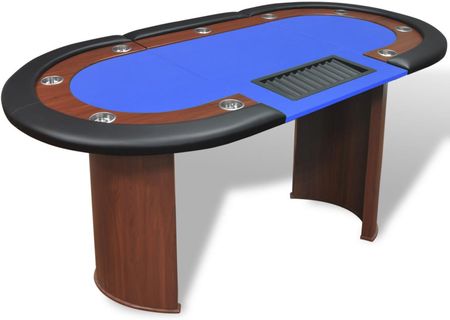 VidaXL Stół do pokera dla 10 graczy z tacą na żetony niebieski